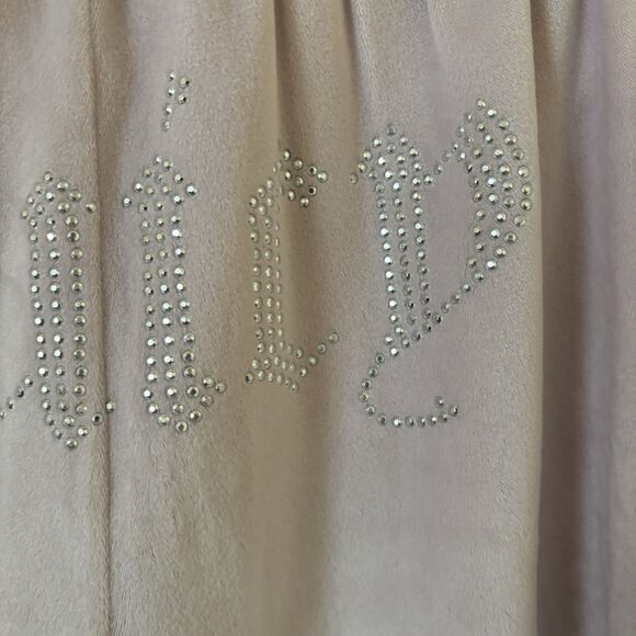 Juicy Couture Womens Sleepwear Shorts SZ Large Velour Y2K Beaded Spellout Pink - Picture 7 of 9